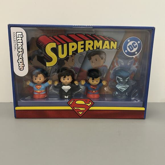 LITTLE PEOPLE COLLECTOR Superman DC Mini Figures 4 Pack Set NEW - Picture 1 of 4